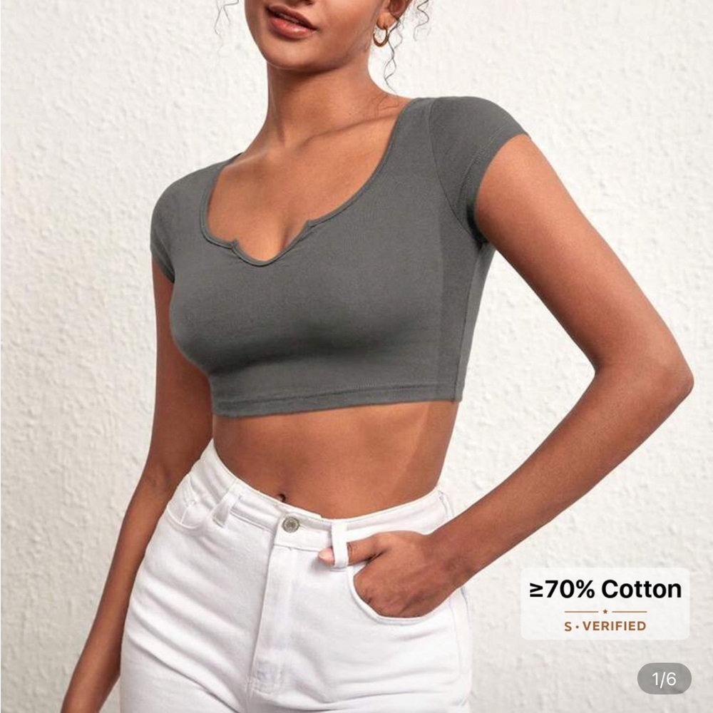 Gray Crop Top